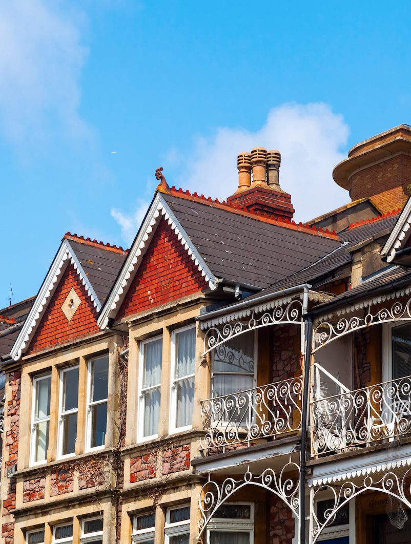 A picture of typical house roofs when working as a Building Surveyor in Bristol